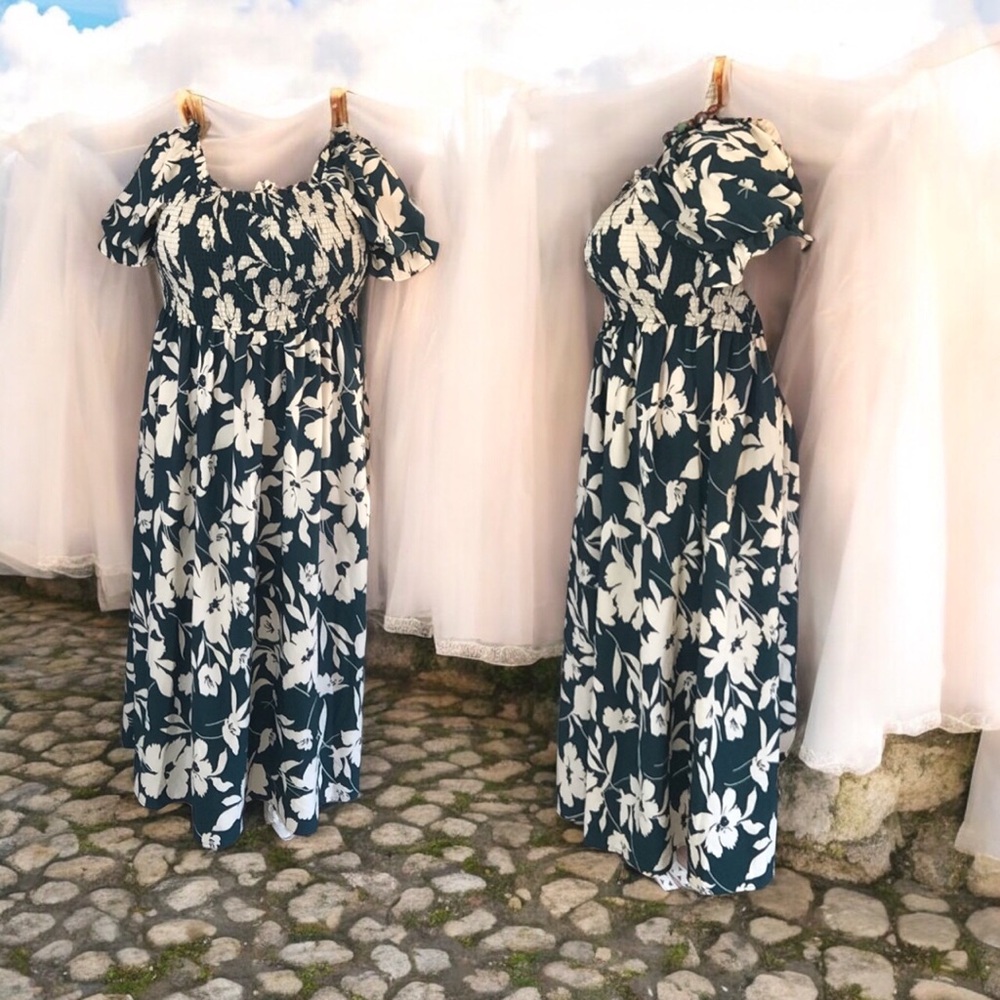 SHEIN 4XL (US 20) Mulvari Floral Square Neck A-Line Maxi Dress